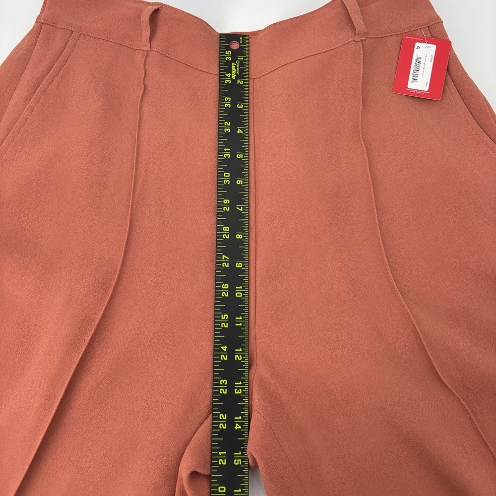 SPANX Crepe Straight Leg Trouser Sedona Orange Wide Leg Womens Large High Rise - Picture 7 of 9